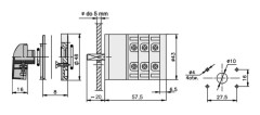 Elektromet kamströmställare L-0-P 3P 12A IP65 båge E12-42 med platta (921202)