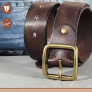 Paul Äkta Läder Herr Miss Belt Äkta Läder Spänne Årets Ox Retro Ren Kohud Jeans Midja coffee 130cm