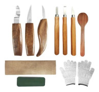 Träsnideri Mejselset, Sked Snideri Krokkniv för Professionella Träarbetare, Europeiska Kvalitetsverktyg med Högkolstål Blad för Träbearbetning