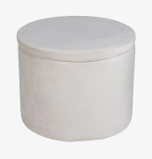 Dunken puff, fotpall med förvaring Ø51cm velour beige.