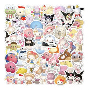 Sanrio 3D-klistermärken för laptop, bilar, telefon, vattenflaska, resväska, gitarr, märken, söta anime vinylklistermärken, vattentäta, scrapbook-klistermärken 100 st