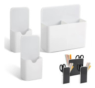 3 st Magnetiska Pennhållare, Inklusive 1 Stor Magnetisk Whiteboardmarkörhållare + 2 Små Ma