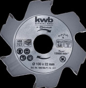 Spårfrästillbehör, frässtål 100x22x3,8mm 6T.