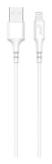 GEAR Laddkabel Lightning to USB-A 1m Vit MFI Rund Kabel