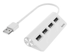 HAMA Hub USB-A 2.0 4x Portar 480 Mbit/s Vit