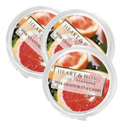 Doftvax Pink Grapefruit och Cassis Rosa Sojavax Lång Dofttid Vaxvärmare Handgjorda 3-Pack 6 cm
