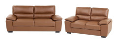 Soffgrupp 3-sits 2-sits Gyllenbrun Konstläder Vardagsrum Loveseat Traditionell Design
