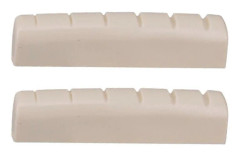 2x Beige Plast Gitarrsadel för Högerhänt Akustisk Gitarrdelar 44x6x9.8mm