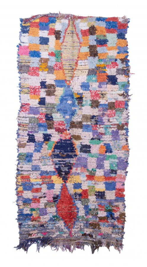Marockansk Boucherouite-matta 265 x 130 cm