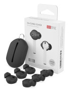 Apple AirPods (1. & 2. Gen.) Öronsnäckor 3-Pack med Förvaringsfodral – Storlek S – Svart
