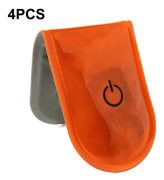 4st LED Ljus Magnetiska Clips Säkerhet Löpning Natt Camping Aktiviteter - Orange Orange