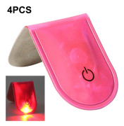 4st LED Ljus Magnetiska Clips Säkerhet Löpning Natt Camping Aktiviteter - Rosa Rosa