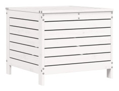 Trädgårdspall i massivt furu | Mångsidig med förvaring | Färg: Vit | Storlek: 62x63,5x53,5 cm