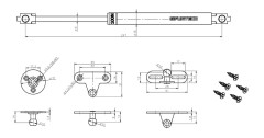 Gaslyft PG1, 244 mm, 100 N