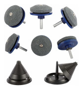 6 st Gräsklipparbladsslipare med 2 st Gräsklipparbladbalanserare, Multi-Sharp Roterande Klippslipare Slipskiva Sten för Borrmaskin Handborr