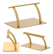 Frisörpall fotstöd med halkfri bas guld Flat Superior XL