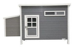 Kerbl Hönshus Barney Plast 2-4 höns - 137x73x83 cm - Grå och vit - 60% PVC 40% trä