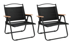 vidaXL Campingstolar 2 st svart 54x43x59cm oxfordtyg