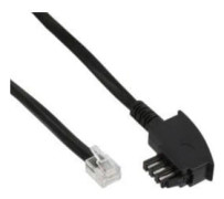 InLine - Telefonkabel - TAE-N (M) till RJ-12 (M) - 20,0 m - Svart (18820A)