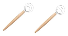 2 st Degblandare Mjölblandare Rostfritt Stål Knådningsverktyg Bröd Kakblandningsverktyg Manuell Brödblandare Spiralhandtag Återanvändbar