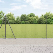 Euro Staket med 7 flänkade stolpar 1.2x10 m galvaniserat stål