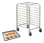 Aluminium bulle rack, kommersiellt, 10 ark, med bromshjul, effektivt utnyttjande av köksutrymme, enkel bakning
