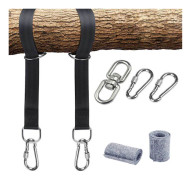 120 cm gungrem, kraftiga upphängningsremmar, upphängningskit med 2 D-ring karbinhakar, för camping, uteplats, hängmattor och gungor