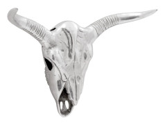vidaXL Väggmonterad Tyrskalle Silver 49x10x36 cm Aluminium