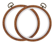 HEALLILY 2 st Broderiram Cirkel Korsstygnsram Broderi Display Ram för Broderi Korsstygn
