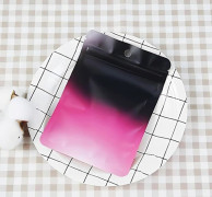 100 st Återförslutningsbara Zip-påsar, Matta Färgade Mylar-påsar för Mat, Lufttäta Ziplock-påsar för Matförpackning och Förvaring (Gradient Svart och Rosa, 10,5x15 cm)