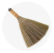 Traditionell Liten Hushållsborste, Halm Bambu Rotting Miscanthus Flätad Ingen Statisk Elektricitet