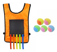 Barn Dodgeball Väst För Utomhuslekar Mellan Förälder och Barn Med 5 Bollar, Specifikation: Liten + 5 Svansar (Orange)