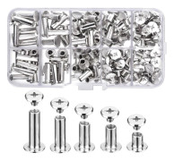 80-pack Chicago Bindningsskruvar Blandade 5 Storlekar Rund Metall