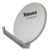 Televes S85QSD-W, 10,7 - 12,75 GHz, 39,5 dBi, Grå, Vit, Gjuten aluminium, 85 cm, 850 mm