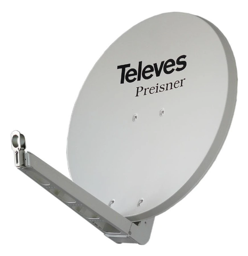 Televes S85QSD-W, 10,7 - 12,75 GHz, 39,5 dBi, Grå, Vit, Gjuten aluminium, 85 cm, 850 mm