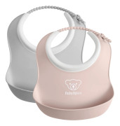 BabyBjörn Liten Haklapp 2-pack (Grå/Blekrosa)