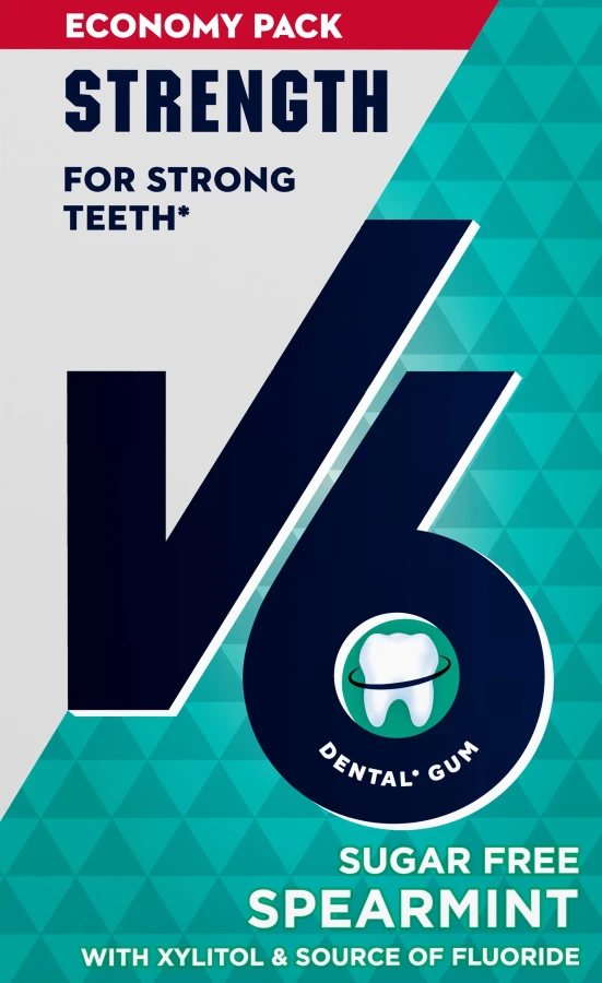 V6 Strength Spearmint tuggummi 70 g