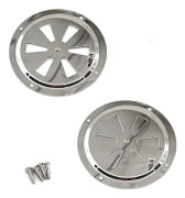 Set med 2 runda ventilationsgaller, 316 rostfritt stål, diameter 12,4 cm