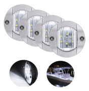 4-pack LED Båtlampa 12V Rund Marinlampa LED Akterspegellampa för Båtdäck (Vit)