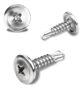 150st 410 Rostfritt Stål 4.2 x 13mm Phillips Försänkt Rundhuvud Självborrande Metallskruvar (Silver)