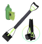 EINNENFFER Exkrementuppsamlare, 80 cm Långt handtag, ABS, Slitstarkt material, Lätt att använda med en hand, Hundskyffel, Grön