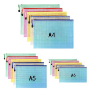15 st Plastficka A4 A5 A6, PVC Mesh Dragkedja Förvaringsficka Plånbok, Dokumentficka, Dragkedjeförsedd Ficka, Förvara Papper Små Saker Tillbehör, Resetillbehör