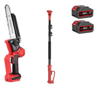 Elektrisk Motorsåg, 4900W Borstlös Motor, Justerbar Längd,2 Batteri EU Kontakt