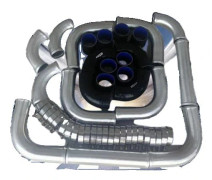 Turbo Boost Intercooler Rör, 2" Diameter, Hållbar Aluminiumkonstruktion, Blandat Kläm- och Slangset