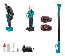 Teleskopisk Pol Elektrisk Motorsåg, 3500W Effekt, 6-Tums Guideplatta,2Batteri 1Kontakt