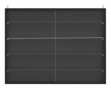 Rootz Wall Showcase - Collector's Display Case - Justerbara hyllor - Glasskjutdörrar - Skyddar samlarföremål - 80 x 9,5 x 60 cm, svart