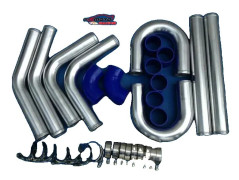 Aluminium Universal Intercooler Turbo Rör, Högtemperatur Slangar, Mångsidiga Rörformer,Blå