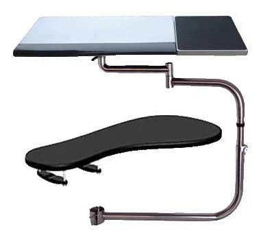 Stolpklämma för stol med full rörelse, justerbart design, handledsstödskudde,grå