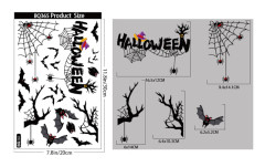 4 stycken fladdermusklister Halloween fönsterdekor fönsterklistermärken utan lim Spindelfönsterklistermärke för hem kontorsdekorationer