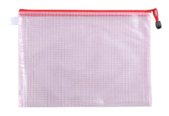 A5 Dokumentpåsar, plastfickor med zip 12-pack Red Red